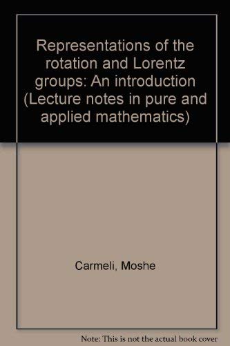 Stock image for Representations Of The Rotation And Lorentz Groups : An Introduction for sale by Basi6 International