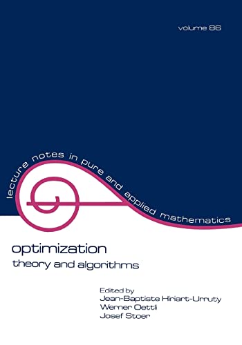 9780824770198: Optimization (Volume 86): Theory and Algorithms (Lecture Notes in Pure and Applied Mathematics)