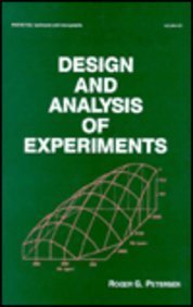 Imagen de archivo de Design and Analysis of Experiments (Statistics: A Series of Textbooks and Monographs) a la venta por HPB-Red
