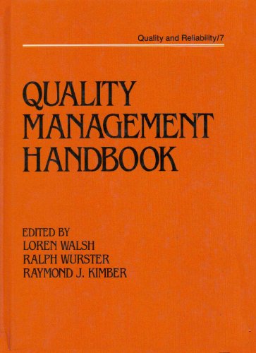 Imagen de archivo de Quality Management Handbook (Quality and Reliability Series, Number 7) a la venta por BookDepart