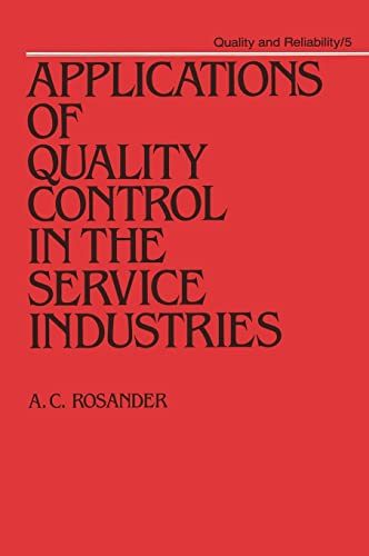 Beispielbild fr Applications of Quality Control in the Service Industries zum Verkauf von Better World Books