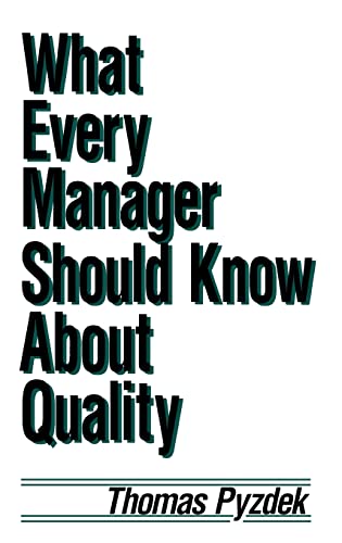 Beispielbild fr What Every Manager Should Know about Quality zum Verkauf von Wonder Book