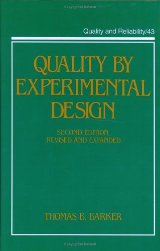 Imagen de archivo de Quality by Experimental Design a la venta por Better World Books