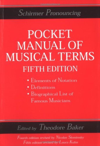 Imagen de archivo de schirmer-pronouncing-pocket-manual-of-musical-terms a la venta por Bookmonger.Ltd