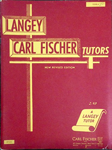 Langey-Carl Fischer Tutor for Viola (9780825802690) by Langey