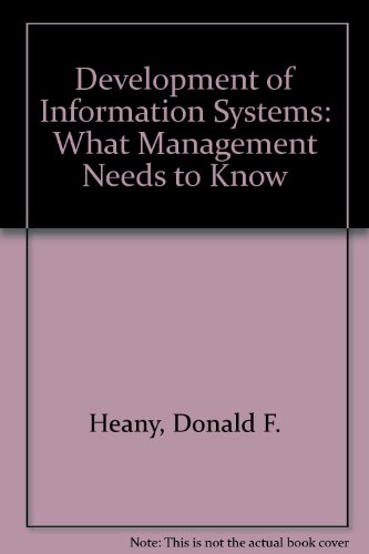 Imagen de archivo de Development of Information Systems: What Management Needs to Know a la venta por ThriftBooks-Dallas