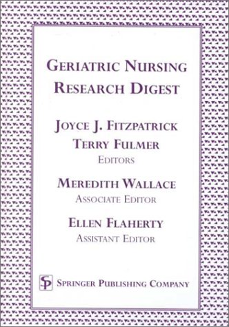 9780826113320: Geriatric Nursing Research Digest