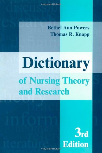 Beispielbild fr Dictionary of Nursing Theory and Research zum Verkauf von Anybook.com