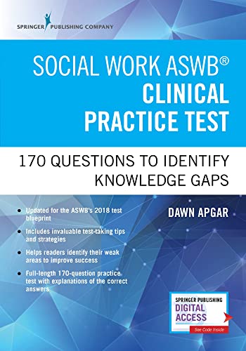 

Social Work ASWB Clinical Practice Test: 170 Questions to Identify Knowledge Gaps (Book + Digital Access)