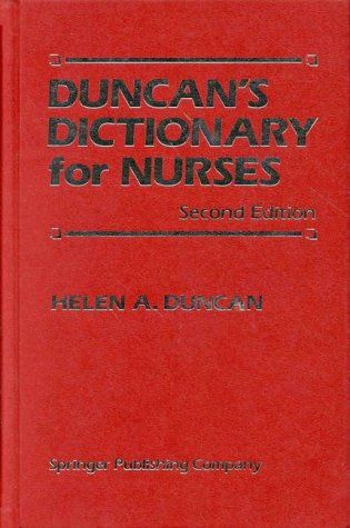 Imagen de archivo de Duncan's Dictionary for Nurses a la venta por DENNIS GALLEMORE