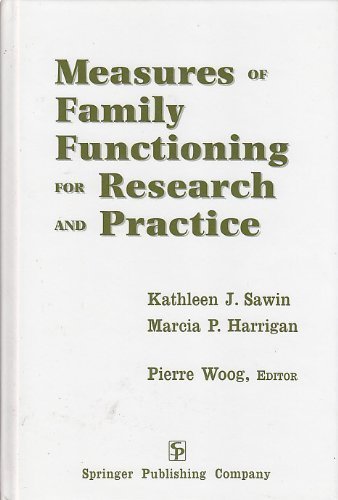 Beispielbild fr Measures of Family Functioning for Research and Practice zum Verkauf von Wonder Book