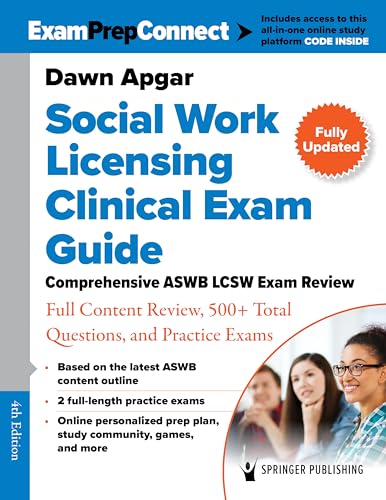Beispielbild fr Social Work Licensing Clinical Exam Guide: Comprehensive ASWB Lcsw Exam Review with Full Content Review, 500+ Total Questions, and Practice Exams zum Verkauf von Revaluation Books