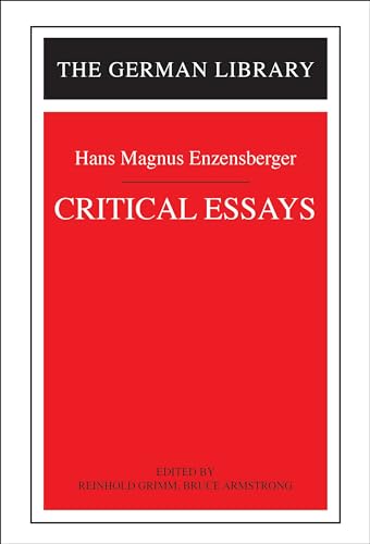 Stock image for Critical Essays: Hans Magnus Enzensberger Vol. 98 for sale by Better World Books