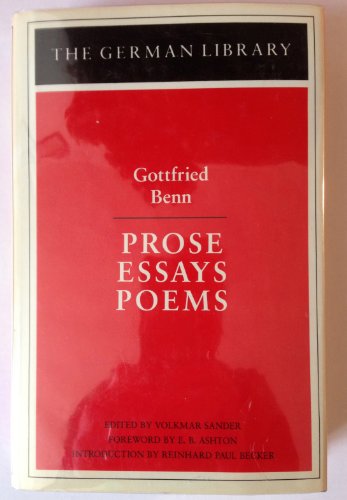 9780826403100: Prose, Essays, Poems: Vol 73 (The German library)