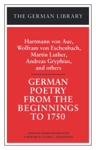 Beispielbild fr German Poetry from the Beginnings to 1750 (The German Library) zum Verkauf von Alphaville Books, Inc.