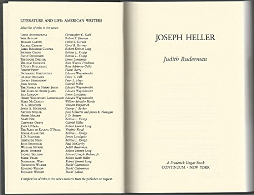 Stock image for Joseph Heller (Literature & Life) for sale by Booketeria Inc.