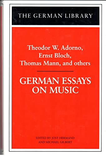 German Essays on Music (German Library) (9780826407207) by Hermand, Jost