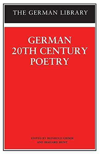 Stock image for German 20th Century Poetry (German Library) for sale by HPB-Red