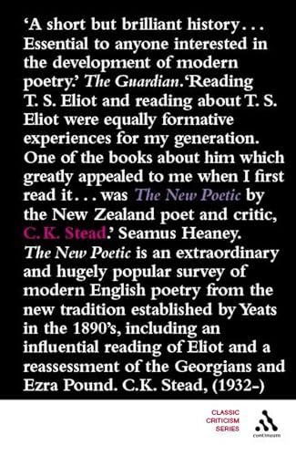 Beispielbild fr The New Poetic: Yeats to Eliot (Continuum Impacts) zum Verkauf von Chiron Media