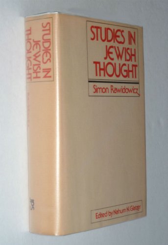 Beispielbild fr Studies in Jewish Thought. zum Verkauf von Henry Hollander, Bookseller