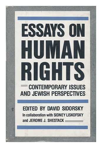 Beispielbild fr Essays on human rights: Contemporary issues and Jewish perspectives zum Verkauf von Wonder Book
