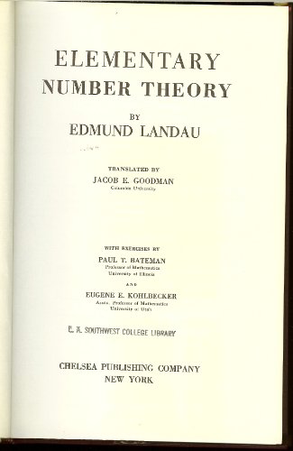 Elementary Number Theory - Landau, Edmund