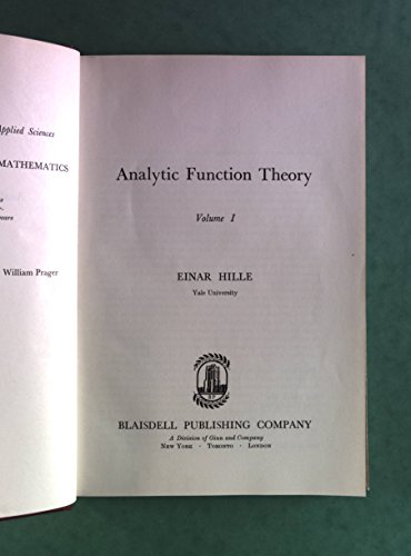 9780828402699: Analytic Function Theory: 001