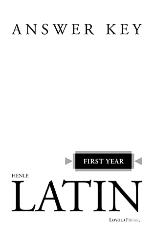 Beispielbild fr Henle Latin First Year Answer Key zum Verkauf von Better World Books