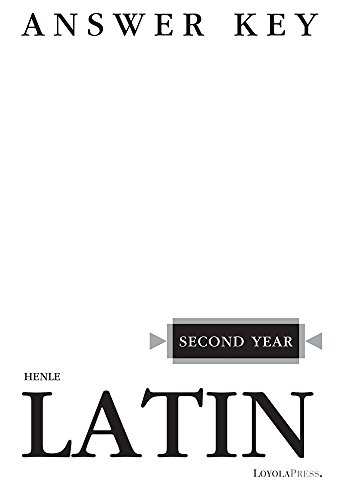 Beispielbild fr Henle Latin Second Year Answer Key zum Verkauf von Better World Books