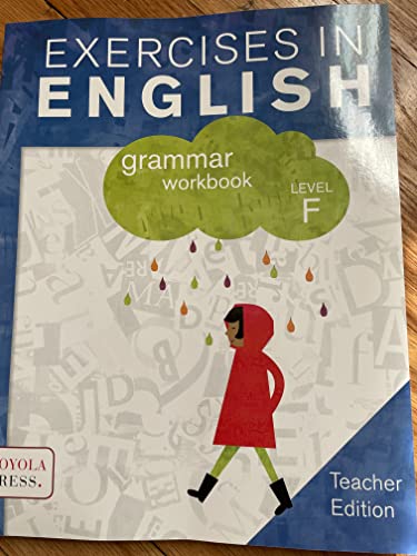 Imagen de archivo de Excercises in English, Grammar Workbook Level F, Teacher Edition a la venta por SecondSale