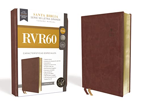 Stock image for RVR60 Santa Biblia Serie 50 Letra Grande, Tamao Manual, Leathersoft, Caf (Spanish Edition) for sale by Solomon's Mine Books