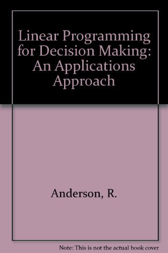 Imagen de archivo de Linear Programming for Decision Making: An Applications Approach a la venta por HPB-Red