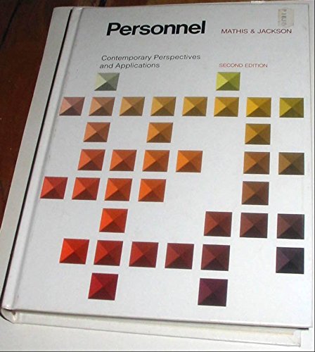 Stock image for Personnel: Contemporary perspectives and applications (The West series in management) for sale by Best Books And Antiques