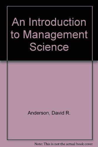 Imagen de archivo de An Introduction to Management Science a la venta por Better World Books