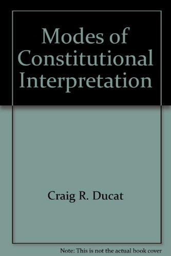 Stock image for Modes of Constitutional Interpretation for sale by Better World Books