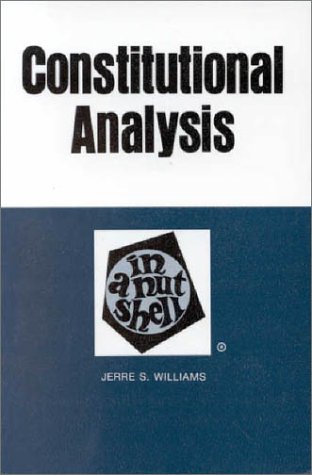 Imagen de archivo de Constitutional Analysis (NUTSHELL SERIES) a la venta por HPB-Movies