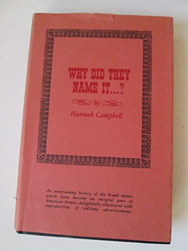 Imagen de archivo de Why Did They Name It? a la venta por Better World Books: West