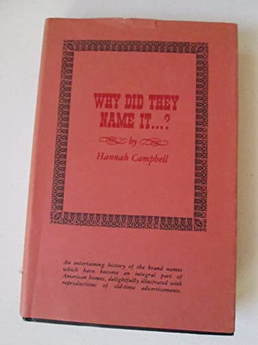 Stock image for Why Did They Name It? for sale by Better World Books: West