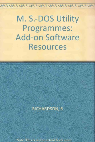 9780830632787: M. S.-DOS Utility Programmes: Add-on Software Resources