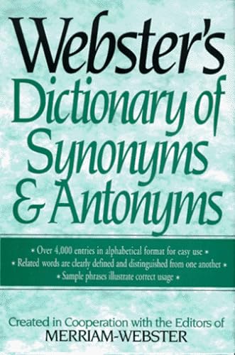 Stock image for Webster's Dictionary of Synonyms and Antonyms for sale by SecondSale