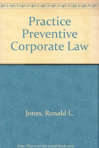 Stock image for Practice Preventive Corporate Law for sale by HPB-Red