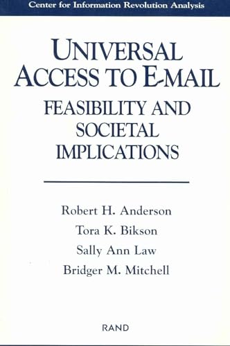 Beispielbild fr Universal Access to E-Mail: Feasibility and Societal Implications zum Verkauf von Wonder Book