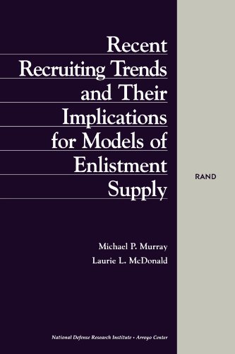 Beispielbild fr Recent Recruiting Trends and Their Implications for Models of Enlistment Supply/Rand #MR-847 zum Verkauf von Revaluation Books