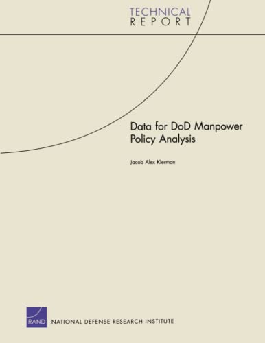 Imagen de archivo de Data for DoD Manpower Policy Analysis a la venta por Revaluation Books