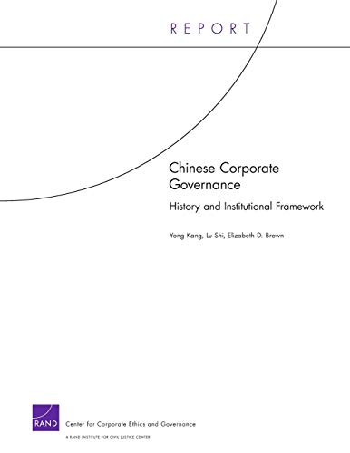 Imagen de archivo de Chinese Corporate Governance History and Institutional Framework a la venta por Ria Christie Collections