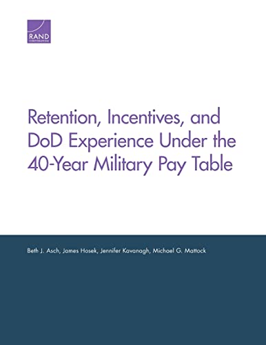 Stock image for Retention, Incentives, and Dod Experience Under the 40-year Military Pay Table for sale by Revaluation Books