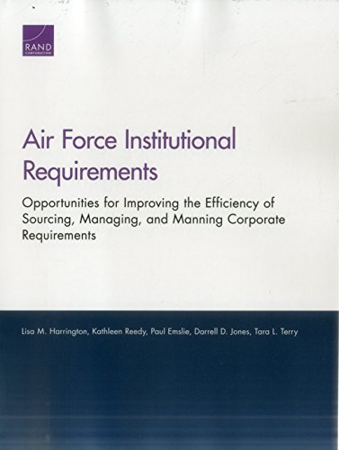 9780833095930: Air Force Institutional Requirements: Opportunities for Improving the Efficiency of Sourcing, Managing, and Manning Corporate Requirements