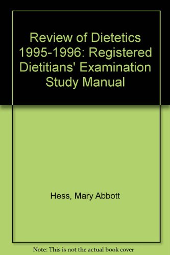9780834206984: Review of Dietetics: Registered Dietitians' Examination Study Manual 1995 1996