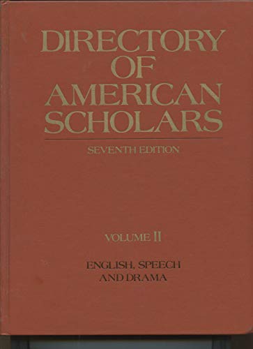 9780835210751: Directory of American Scholars: English, Speech and Drama v. 2