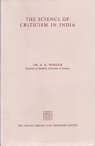 9780835675321: Science of Criticism in India